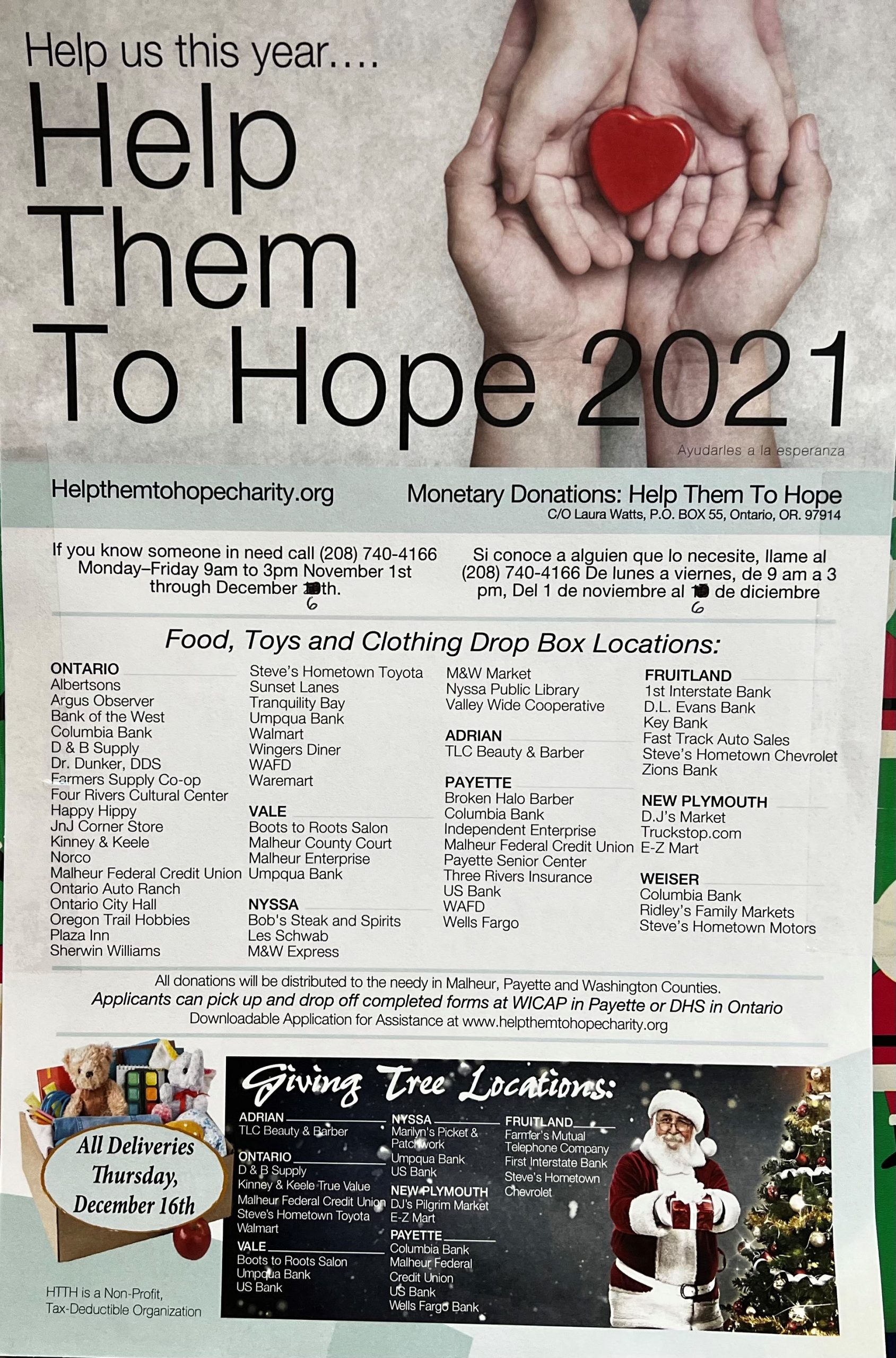 Help Them To Hope 2021 City of Vale, Oregon