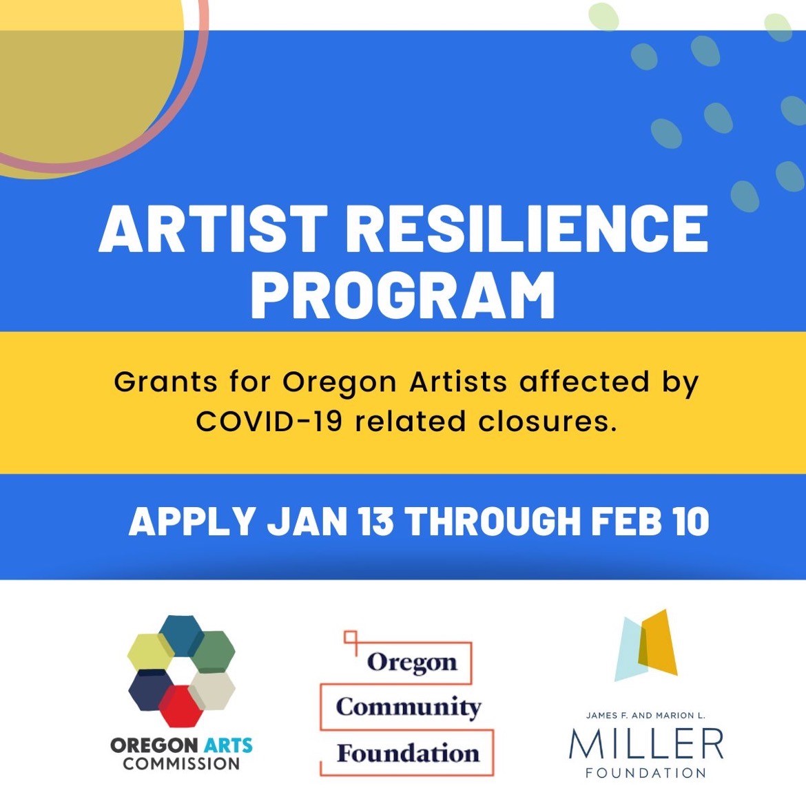 Oregon Artists Resilience Program Funding City of Vale, Oregon